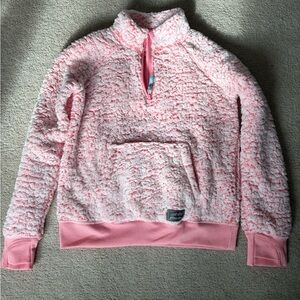 Eddie Bauer Girl’s Pink Sherpa Quarter Zip Sweater